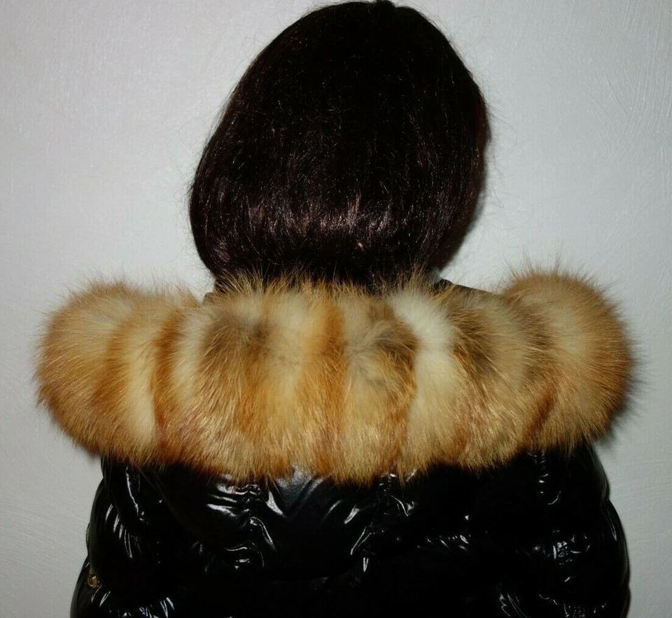 Luxus Fuchs Pelz Kapuze Kragen Rotfuchs Fellkragen Parka Jacke Pelzkragen Mantel - Bild 2 von 4