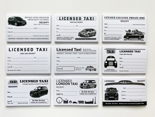 Ricevute vuote taxi / minicab / noleggio privato con licenza / biglietti ✔ pastiglie da 25 - Foto 55 di 58