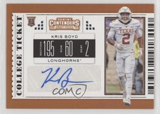 2019 Panini Contenders Draft Picks College Ticket Kris Boyd #246 Auto 3wd