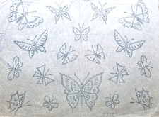 Vintage Stickerei Transfer Deighton verschiedene Schmetterling Motive 1 Blatt 15" x 12"