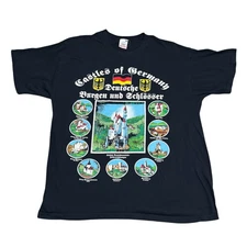 Screen Stars Castles of Germany 100% Cotton Black Shirt Adult Large