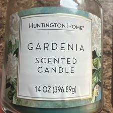 HUNTINGTON HOME GARDENIA SOY BLEND 3 WICK 14 OZ SCENTED CANDLE MADE IN USA