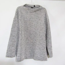 Rafaella Pullover Tunic Sweater Top Plus size 3X Black White Soft Long sleeve