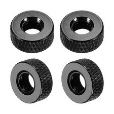 4Pcs M6x12mmx5mm Knurled Thumb Nuts, Black