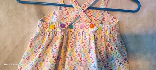 Girls Size 4 Summer Top With A Rainbow Of Anchors & Capri Style Pants With Trim - Picture 13 of 14