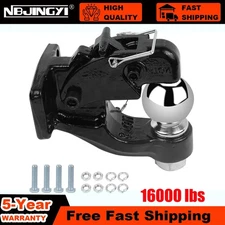 Heavy Duty 8-Ton Pintle Hitch – 2-5/16" Ball & Hook Combo – 20000 lbs Towing