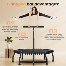 50" Trampoline Home Exercise Bungee Jumping Cardio Trainer Workout for Adults 