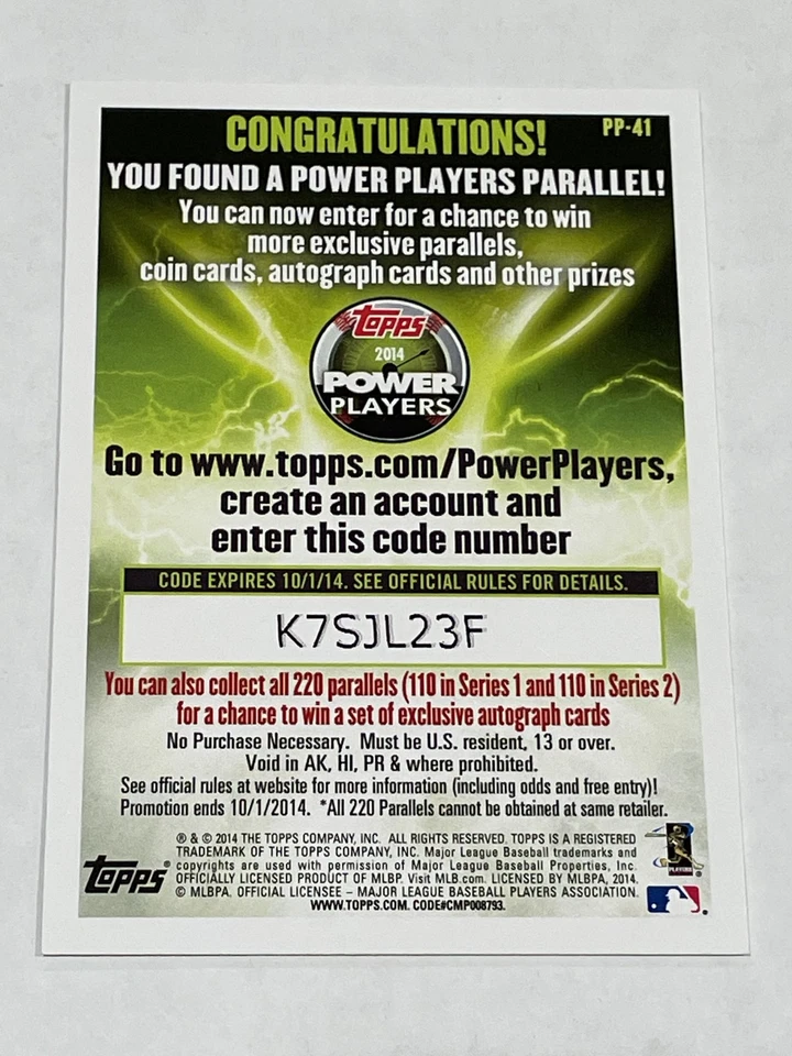 Topps Baseball Power Players 2014 - Matt Lindstrom - Medias Blancas de Chicago Foto 2 de 2