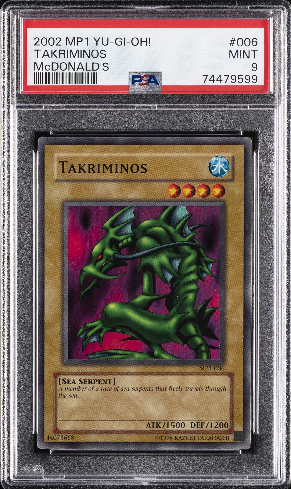 2002 YU-GI-OH! MCDONALD'S MCDONALD'S #006 TAKRIMINOS PSA 9