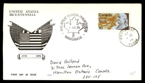 Mayfairstamps Canada FDC 1976 Map Ben Franklin Flags US Bicentennial First Day C