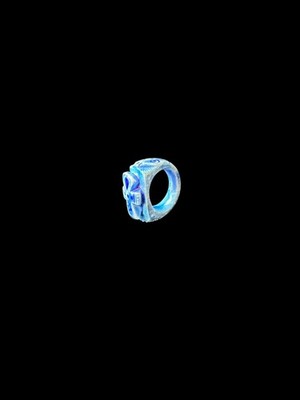 Egyptian Blue Ankh Ring | Handcrafted Faience Style Ring of Eternal Life | Egypt