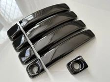 GLOSS BLACK DOOR HANDLE COVERS RENAULT TRAFIC 2014-24 X82 VAN BUSINESS SPORT