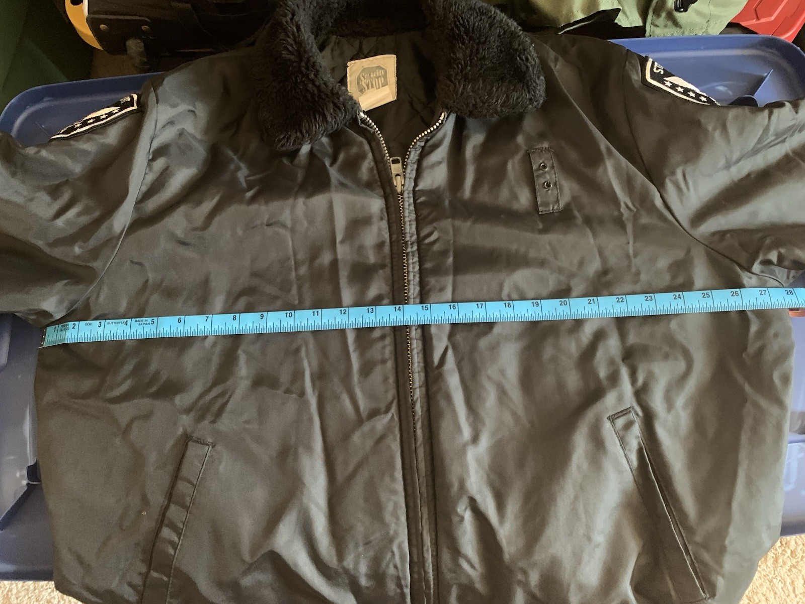 black Security Stop nylon security bomber jacket … - image 9