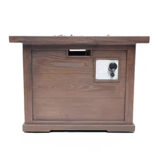 Stylish Outdoor Patio 40,000 BTU Gas Fire Pit Table with Built-In Tank Storage &