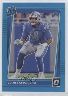 2021 Panini Donruss Optic Rated Aqua Prizm /299 Penei Sewell #260 Rookie RC 10vh