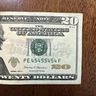 Fancy Serials Numbers Super Rare “BINARY” (RADARS) $20 2017A PE(45455454)F — photo 2