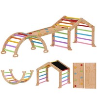 AIYAPLAY 9 in 1 Toddler Climbing Frame with Ramp, Slide, Arch, Ladder