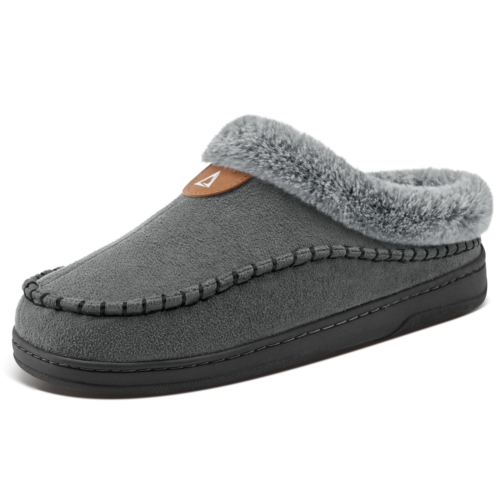 Mens Slippers Warm Moccasin Memory Foam House Shoes Indoor Outdoor Fuzzy Plus...-image