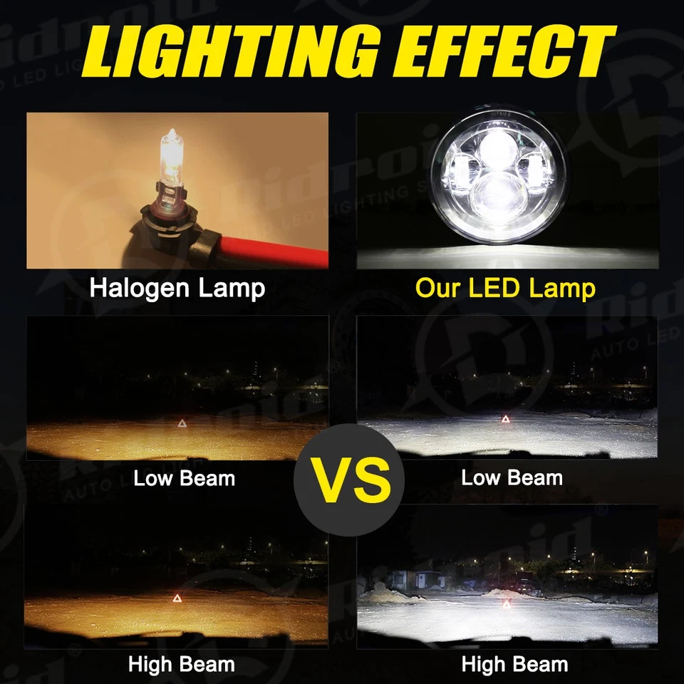 Faros proyectores LED para motocicleta de 7 pulgadas para Triumph Bonneville T100 Foto 4 de 4