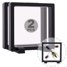 2 Set 7.1 Inch 3D Floating Display Frame Case for Jewelry, 7.1x7.1  , Black