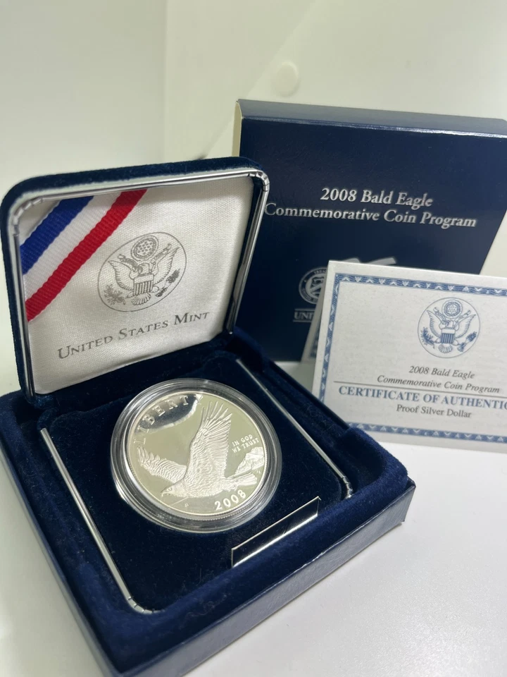 US Mint 2008 Bald Eagle Commemorative Silver Coin OGP - Image 2 of 4