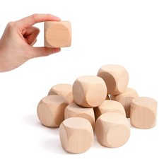 Blank Wood Dice 1-1/2 inch 40PCS Unfinished Square Blocks 40mm Small Wooden C...