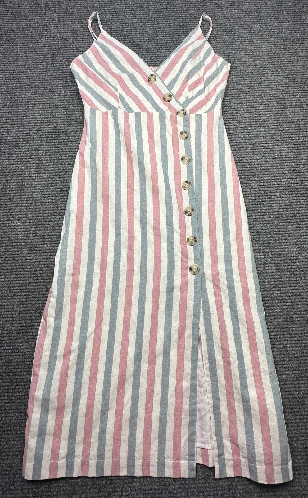 Gilli Dress Womens Small Multicolor Stripe Button Front Midi Sundress Summer
Opens in a new window o