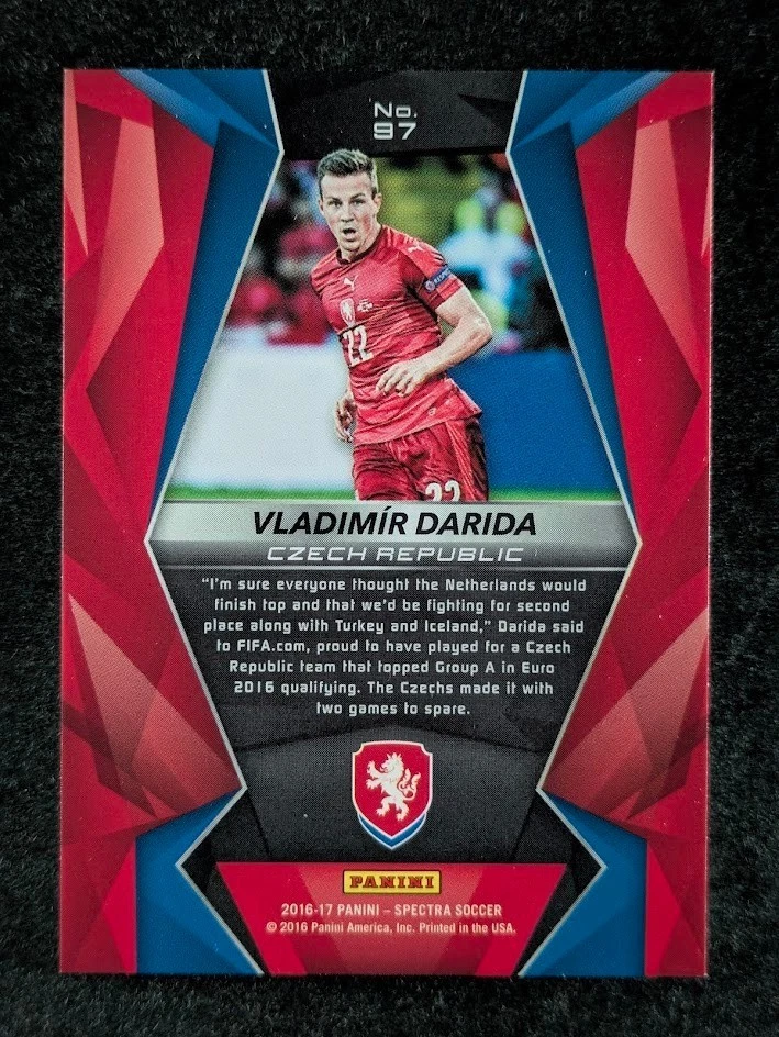 2016-17 Panini Spectra Soccer VLADIMIR DARIDA Rookie RC Czech Republic #97 - Image 2 of 3