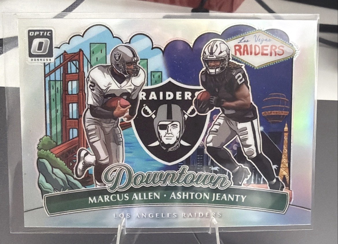 2025 Panini Donruss Optic Marcus Allen & Ashton Jeanty dual downtown 🔥🔥🔥 