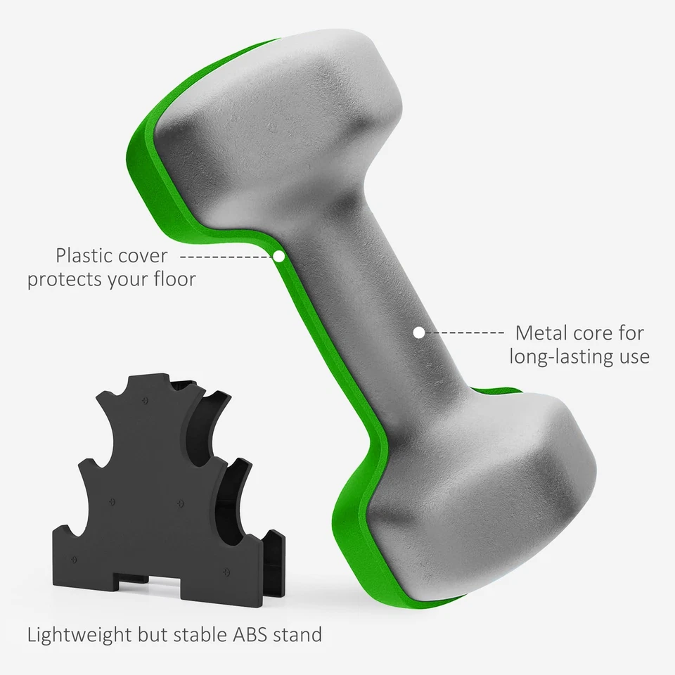SPORTNOW Hex Dumbbells Set w/ Dumbbells Rack, 2x1kg, 2x2kg, 2x3kg Refurbished, photo 4 of 5