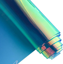  16 Gauge Holographic Iridescent Plastic Vinyl, 16"X54" Transparent Vinyl Fabri