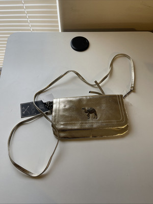 Twig Arrow Crossbody Shiny Purse With Camel