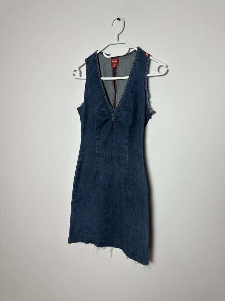 Miss Sixty 迷你牛仔连衣裙 S 码无袖女式蓝色 — 第 2/4 张图片