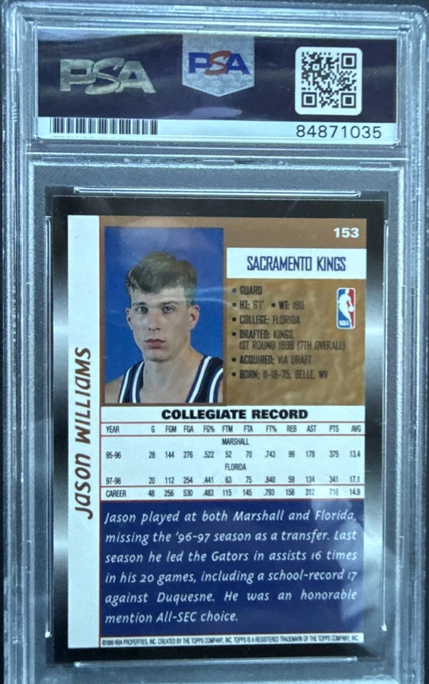 1998-99 Topps - Jason Williams en tarjeta automática #153 (RC) Foto 2 de 4