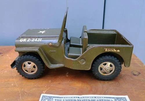 Vintage TONKA JEEP Army Military Commander Metal Car GR 2-2431