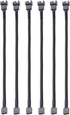 6 Pc 4 Pin 26cm PWM Fan Extension Power Cable Connector Case Male to Female