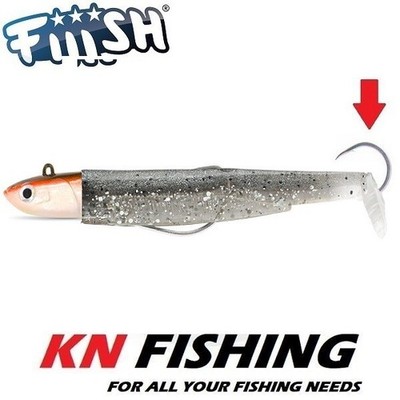 FIIISH BLACK MINNOW 140mm No.4 Silicon Lure Bodies Candy Green Jig Head 60gr