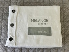 Melange Home 100 Linen Duvet Cover Twin White 68x90 New in Original Pouch