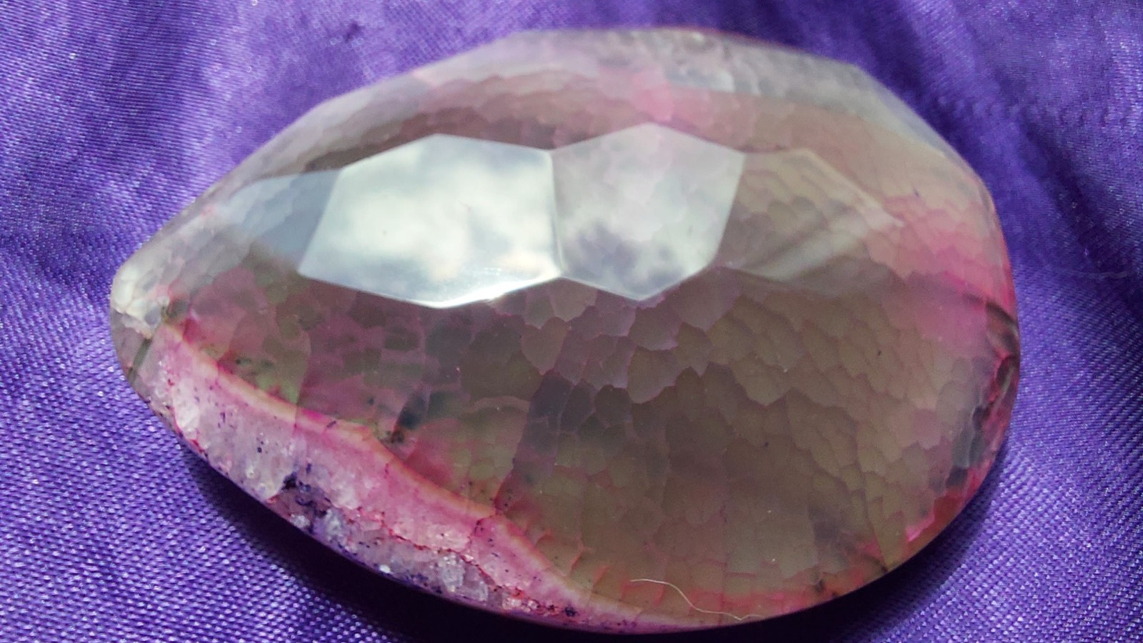 Pendentif géode agate rose facettée - Luxe et Nature - 4
