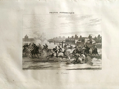 GRAVUR MALERISCHES FRANKREICH 1835 RENNFELD