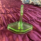 Vintage Uranium Green Salt and Pepper Shaker Caddy or Holder Depression Glass