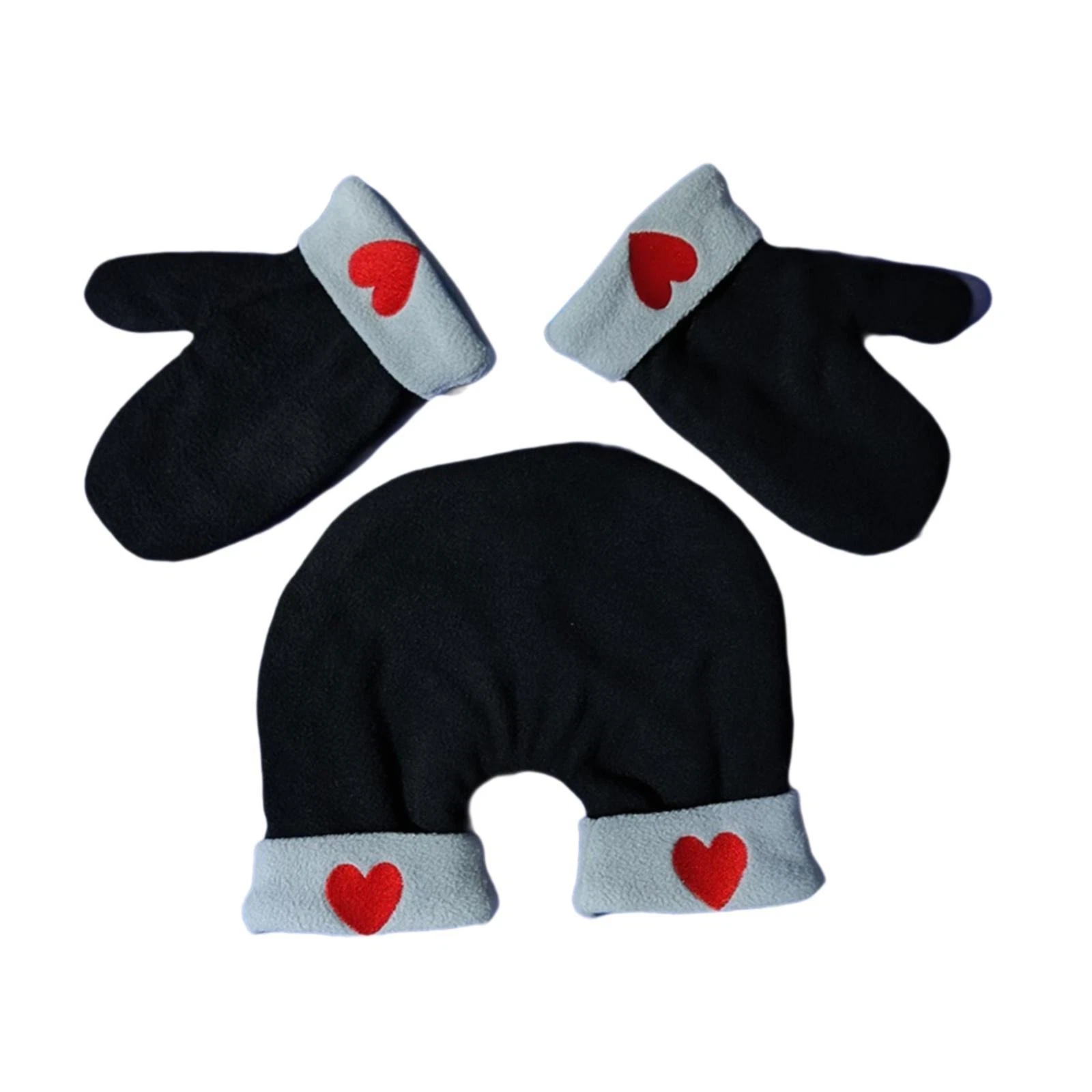 Couple Holding Hands Gloves Thick 2 Person Mittens for Running Hiking Skiing
