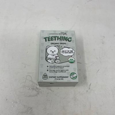 Legendairy Milk Organic Baby Teething Drops 1oz + Finger Toothbrush Mint