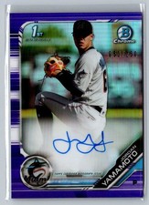 2019 Bowman Chrome 1st #CPA-JY Jordan Yamamoto #/250 Purple AUTO RC Marlins