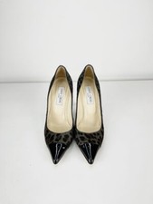 Jimmy Choo Cheetah Print Calf Hair Pump With Patent Leather Heel