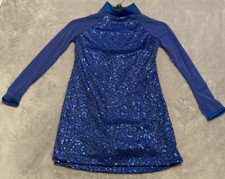 BALERA BEAUTIFUL BLUE SEQUIN GIRLS LC DANCE COSTUME PREOWNED