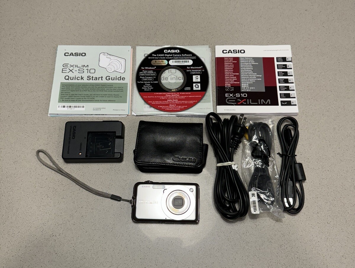Casio Exilim EX-S10 Digital Camera + 8gb Memory Card/ Accessories