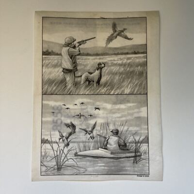 Picture To Paint Tri-Chem Artex - 8558 Hunting Dog Boat Ducks Pheasant Shot Gun