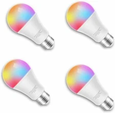 4Pack Wifi Smart Multi-Color LED Lamp Bulb Works with Alexa and Google Assistant