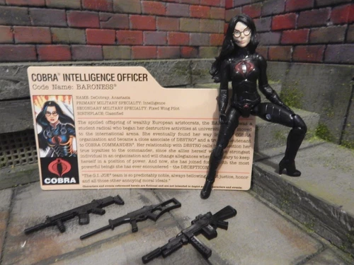 GI JOE ~ 2013 BARONESS ~ SDCC TRANSFORMERS AUTOBOT COBRA ~ with FILE CARD 1984